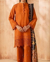 Motifz Bright Orange Lawn Suit- Pakistani Designer Lawn Suits
