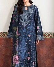 Navy Blue Lawn Suit