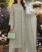 Saadia Asad Grey Chiffon Suit- Pakistani Chiffon Dress