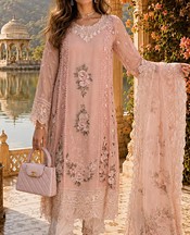 Saadia Asad Sea Pink Chiffon Suit- Pakistani Designer Chiffon Suit