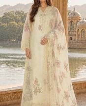 Saadia Asad Off White Chiffon Suit- Pakistani Chiffon Dress