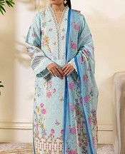 Rajbari Sky Blue Lawn Suit- Pakistani Designer Lawn Suits