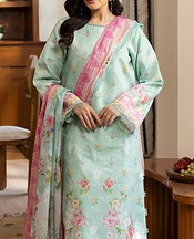 Rajbari Light Green Lawn Suit- Pakistani Lawn Dress