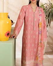 RajBari Salmon Pink Lawn Suit- Pakistani Designer Lawn Suits