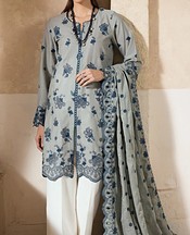 RajBari Silver Lawn Suit- Pakistani Designer Lawn Suits