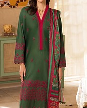 RajBari Dark Green Lawn Suit- Pakistani Designer Lawn Suits