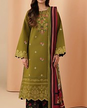 Rajbari Olive Green Lawn Suit- Pakistani Lawn Dress