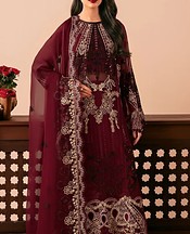 Wine Chiffon Suit