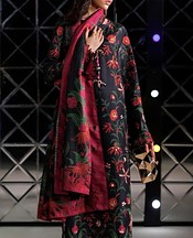 Rang Rasiya Black Raw Silk Suit- Pakistani Designer Chiffon Suit