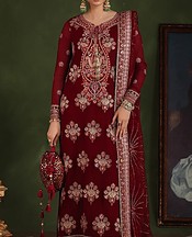 Roheenaz Maroon Chiffon Suit- Pakistani Chiffon Dress