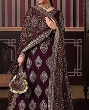 Roheenaz Plum Chiffon Suit- Pakistani Chiffon Dress