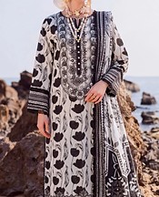 Safwa Black/White Viscose Suit- Pakistani Winter Dress