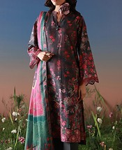 Grey/Magenta Lawn Suit