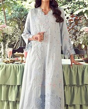 Sahar Light Blue Raw Silk Suit- Pakistani Designer Chiffon Suit