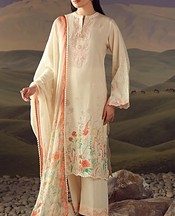 Sahar Beige Lawn Suit- Pakistani Lawn Dress