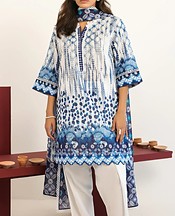 Sahar White/Blue Lawn Suit- Pakistani Lawn Dress