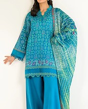Sahar Teal Lawn Suit- Pakistani Lawn Dress