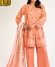 Sahar Peach Lawn Suit- Pakistani Designer Lawn Suits