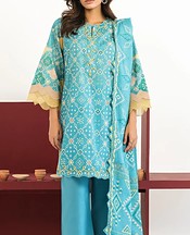 Sahar Turquoise Lawn Suit- Pakistani Lawn Dress