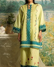 Sahar Lime Green Cambric Suit (2 Pcs)- Pakistani Designer Lawn Suits