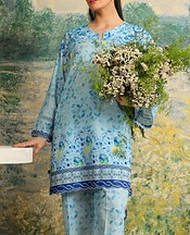 Sahar Light Blue Cambric Suit (2 Pcs)- Pakistani Lawn Dress