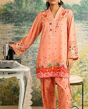 Sahar Peach Cambric Suit (2 Pcs)- Pakistani Designer Lawn Suits