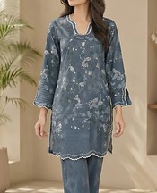 Sahar Grey Lawn Suit (2Pcs)- Pakistani Designer Lawn Suits