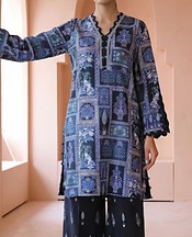 Sahar Navy Lawn Suit (2 Pcs)- Pakistani Lawn Dress