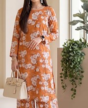 Orange Lawn Suit (2Pcs)
