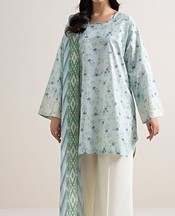 Light Blue Lawn Suit (2 Pcs)