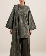 Dark Grey Lawn Suit