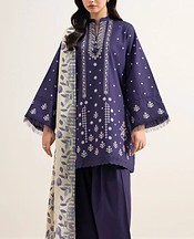 Navy Blue Lawn Suit