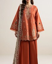 Sunrise Orange Lawn Suit