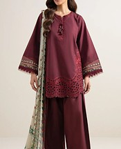 Wine Berry Lawn Suit