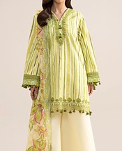 Lime/Off White Lawn Suit