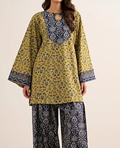 Mustard/Blue Cotton Suit (2 Pcs)