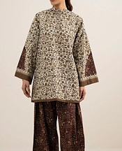 Off White/Brown Cotton Suit (2 Pcs)