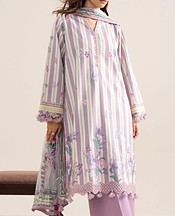 Lilac/Off White Lawn Suit