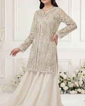 Threads and Motifs Off-white Organza Suit- Pakistani Chiffon Dress