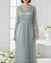 Threads and Motifs Grey Net Suit- Pakistani Designer Chiffon Suit