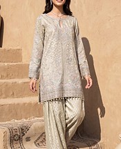 Threads and Motifs Off-white Jaquard Suit- Pakistani Designer Chiffon Suit