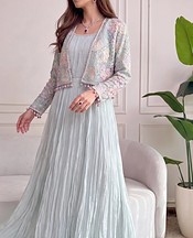 Threads and Motifs Baby Blue Chiffon Suit- Pakistani Designer Chiffon Suit