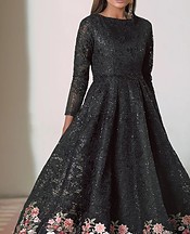 Threads and Motifs Black Organza Suit- Pakistani Chiffon Dress