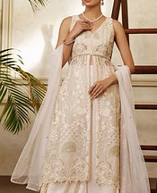 Threads and Motifs Off-white Net Suit- Pakistani Chiffon Dress