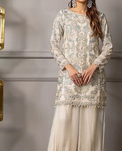 Threads and Motifs Off-white Net Suit- Pakistani Designer Chiffon Suit