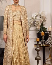 Threads and Motifs Golden Masuri Suit- Pakistani Designer Chiffon Suit