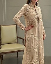 Threads and Motifs Sand Gold Organza Suit- Pakistani Chiffon Dress
