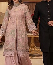 Threads and Motifs Tea Pink Chiffon Suit- Pakistani Designer Chiffon Suit