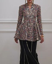 Threads and Motifs Black Chiffon Suit- Pakistani Chiffon Dress