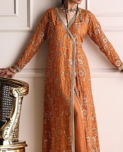 Threads and Motifs Bright Orange Silk Suit- Pakistani Chiffon Dress
